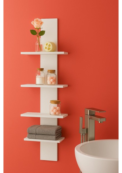 4 Raflı Duvar/banyo Rafı