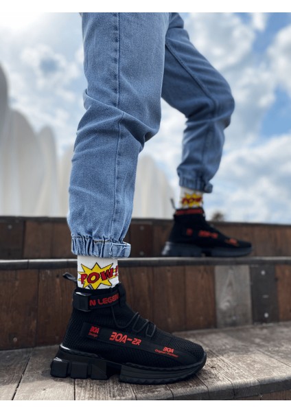 ETZR-X700 Tarz Siyah Kırmızı Renk Spor Ayakkabı