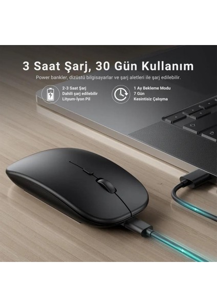 Ergonomik Şarj Edilebilir Sessiz 2.4g Kablosuz Bluetooth Mouse Şarjlı Kablosuz Mouse modelleri