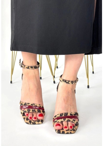 Lanja Leopar Süet Bordo Rugan Detaylı Ayakkabı fiyatları