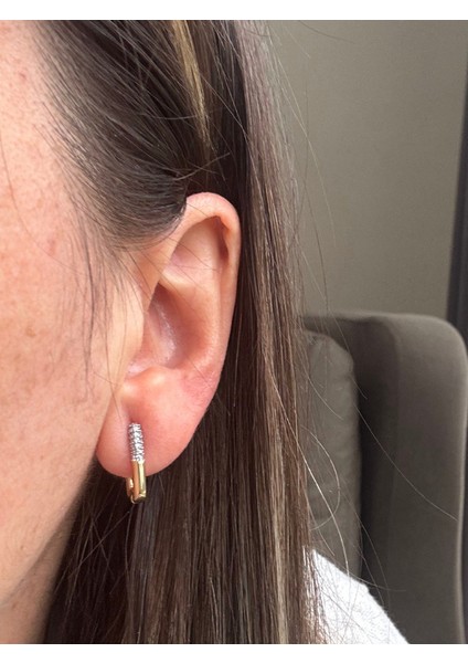 Taşlı Köşeli Minik Halka Küpe fiyatları