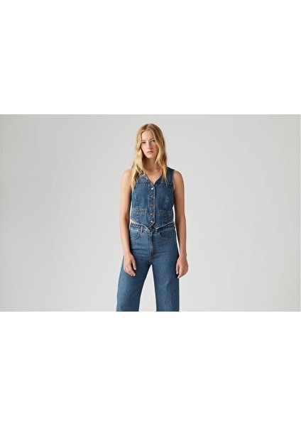 Braided Denim Yelek