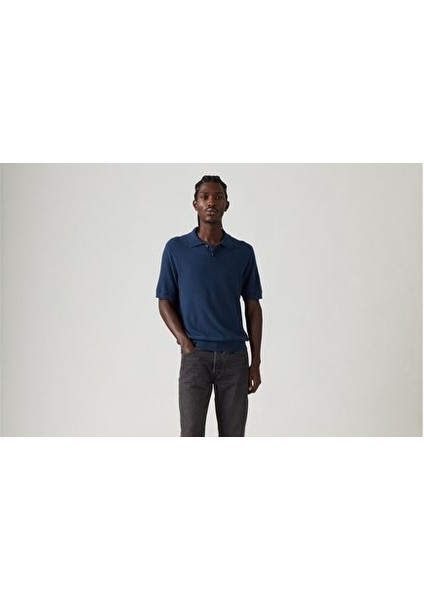 Sweater Cotton Linen Knit Polo