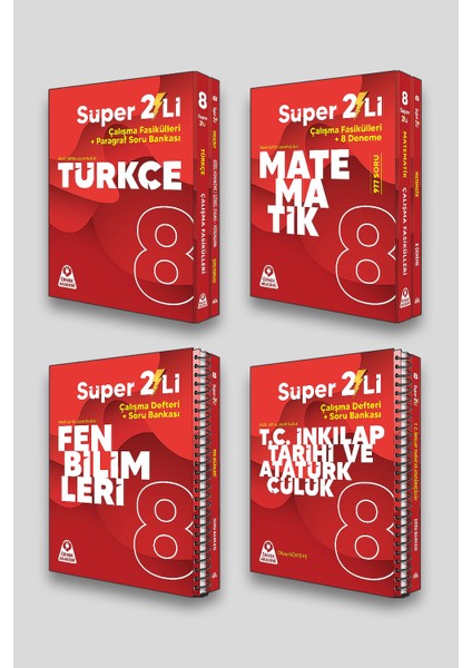 Örnek Akademi 8. Sınıf 4'lü Set (Matematik,fen,inkılap,türkçe)