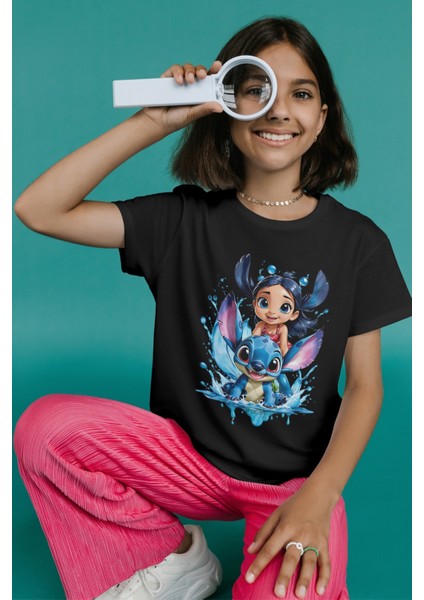 Lilo ve Stitch Tshirt Çocuk Tişört Unisex Kesim