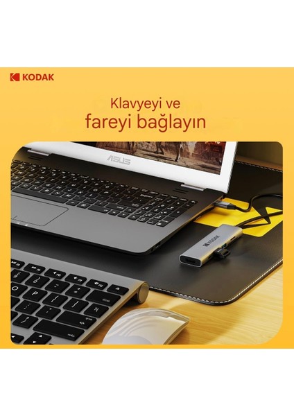 6'ın 1'i Hub Çoklayıcı CE Lisanslı HDMI 4K 30Hz/Pd 100W Type-C/Tf Kart/Sd Kart/Usb 3.0/Usb 2.0/ Laptop/Macbook/ Cep Telefonu Bilgisayar Tablet Hızlı Son Nesil Yeni Teknoloji Metal Sağlam Orjinal