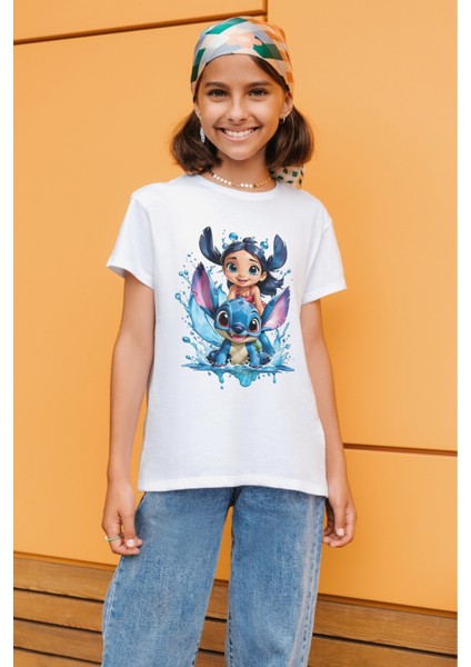 Lilo ve Stitch Tshirt Çocuk Tişört Unisex Kesim