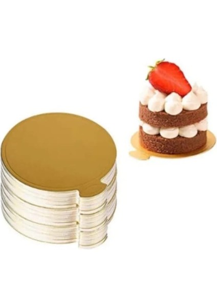 Mini Pasta Gold Sunum Altlığı Karton &sunum&altlık &11 cm 10 Adet