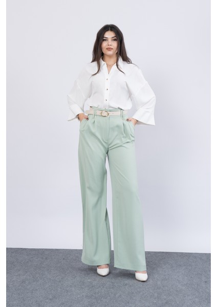 Plazzo Bol Kesim Cepli ve Kemerli Trend Pantolon 30216 indirimleri
