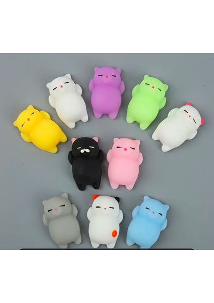 5 Adet Hayvan Sukuşi Sevimli Kedicik Stress Çocuk Okul Hediye Squishy Hayvan Oyuncak Tembel Kedi