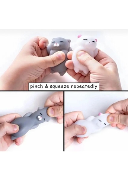 5 Adet Hayvan Sukuşi Sevimli Kedicik Stress Çocuk Okul Hediye Squishy Hayvan Oyuncak Tembel Kedi
