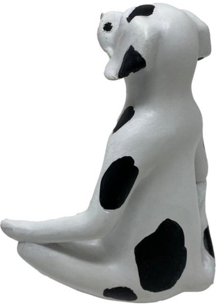 Yoga Dog 11,8X9X15CM Dekoratif Köpek Dalmaçyalı Oturmuş Meditasyon Poz Polyresin Heykel 1 Adet modelleri