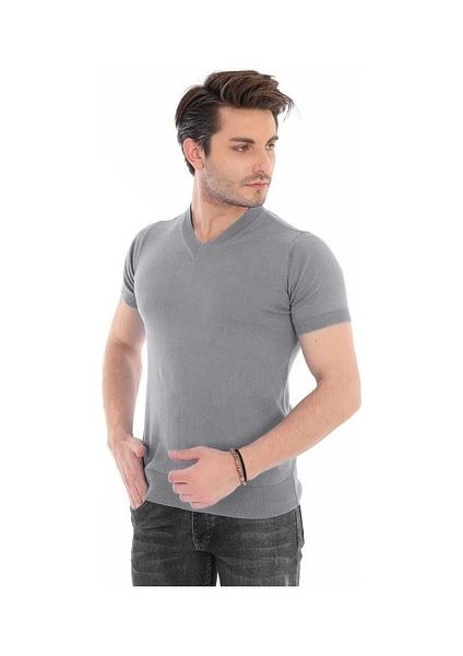 Ocean V Yaka Triko T-Shirt