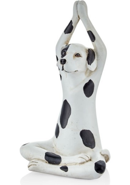 Yoga Dog 11,3X8,5X19,8CM Dekoratif Köpek Dalmaçyalı Oturmuş Polyresin Heykel Kalıp El Boyama 1 Adet