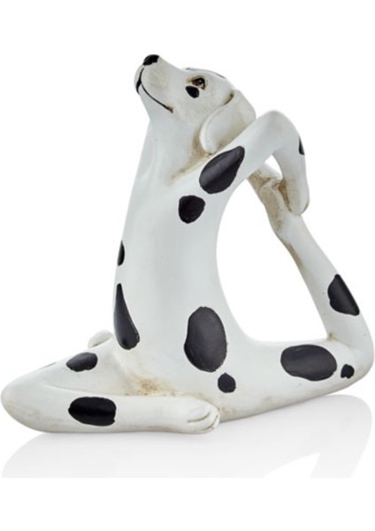Yoga Dog 17X8,5X15,5CM Dekoratif Köpek Dalmaçyalı Oturmuş Polyresin Heykel Kalıp El Boya 1 Adet