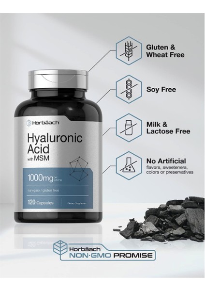 Horbäach Hyaluronic Acid With Msm 1000MG 120 Capsul.abd MENŞEI.3937