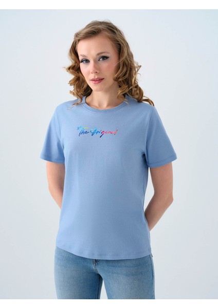 Açık Mavi Kadın T-Shirt LF2039154