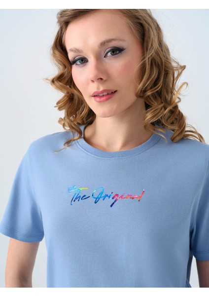 Açık Mavi Kadın T-Shirt LF2039154