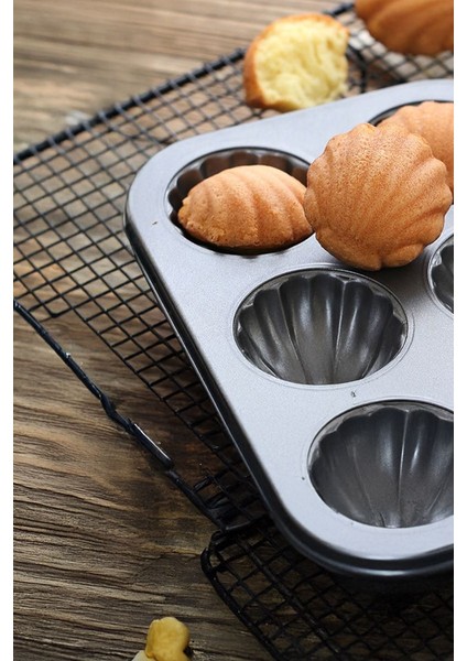 Karbon Çelik 12 Li Istiridye Deniz Kabuğu Muffin Cupcake Kek Pişirme Kalıbı MT12