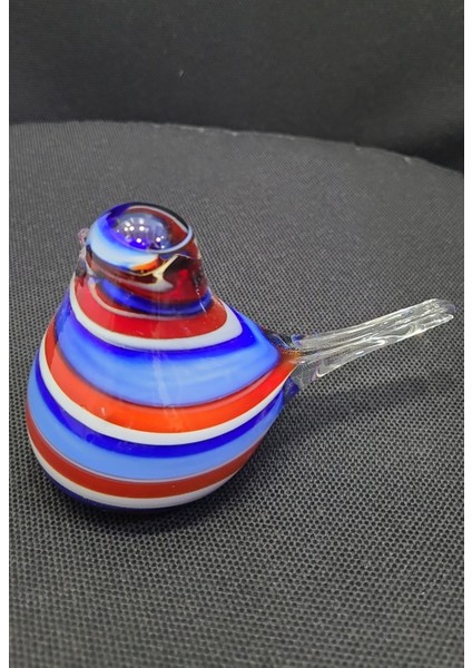 Renkli Koparma Cam Kuş Figür Gövde Gaga Kuyruk Obje El Yapım 12X6X8CM Dekoratif Hayvan Biblo 1 Adet