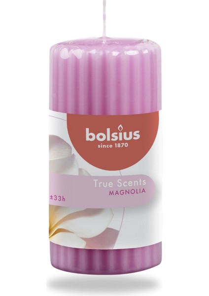 Manolya Kokulu, Pembe Renkte Sütun Blok Mum 12 cm /5,8 cm