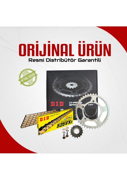 HONDA CRF 1100 L4 AFRİCA TWİN / DCT ZİNCİR DİŞLİ SETİ (2020-2024) X-RİNGLİ ZİNCİR (GOLD RENK)