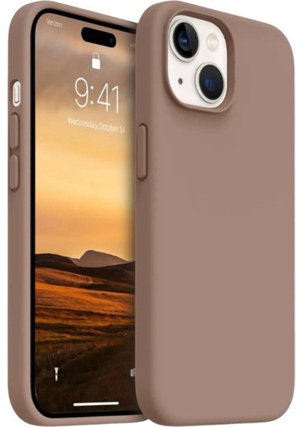 Apple Iphone 13/14 Uyumlu Kılıf Yumuşak Silikon Içi Kadife Lansman Kapak .