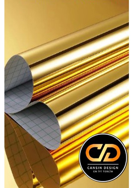 Altın Aynalı Varak Folyo Kandinden Yapışkanlı Gold Folyo. Dolap, Masa, Beyaz Eşya, Tezgah Kaplama Folyosu fırsatları