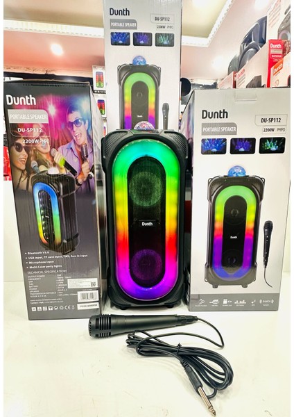 SP112 Bluetooth ,sd,usb,aux,led Disco , Tws ,led Rgb, Microphone, 2X4INCH,10W, 40X20X20CM