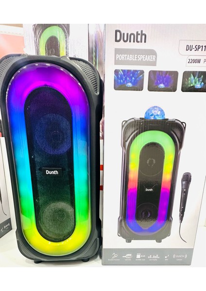 SP112 Bluetooth ,sd,usb,aux,led Disco , Tws ,led Rgb, Microphone, 2X4INCH,10W, 40X20X20CM