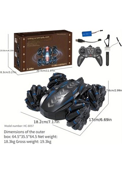 1:16 Kırmızı Uzaktan Kumandalı Şarjlı Akrobat Araba Elle Algılayan Sürüş Arabası Sprey Duman Çıkaran Oyuncak, Hareketli Işıklı Doğum Günü Hediyesi indirimleri