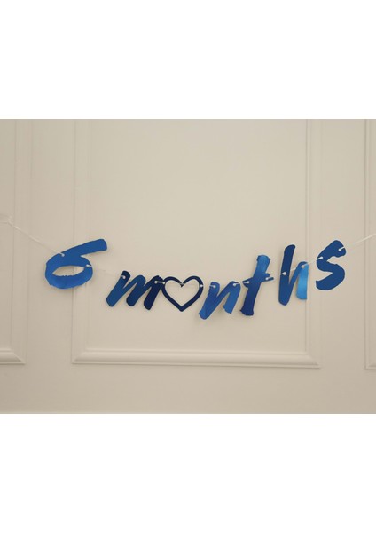 6 Months Mavi Renk Banner Ipli Duvar Süsü Yarım Yaş Altı Ay Parti Süsü fiyatları