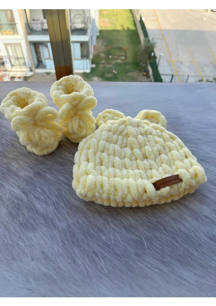 Bebek Şapka Patik Seti 2'li Set