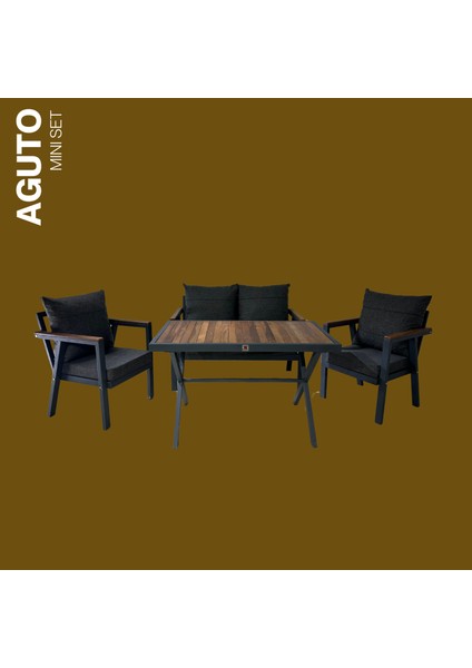 Aguto 2-1-1-S Balkon Oturma Takımı , Cay Setı