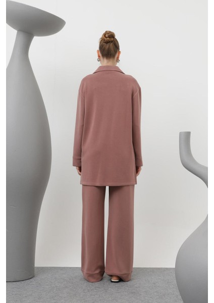 20605 Kadın Yakası Çıtçıtlı Cep Detaylı Pantolonlu Takım fiyatları