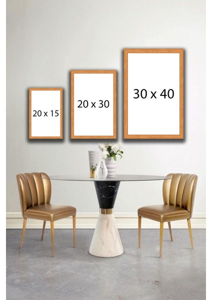 Modern Boho Yapraklı Dekoratif Salon Tablosu Çerçeve Görünümlü 4 Parça Ahşap Mdf Üzeri Uv Baskı