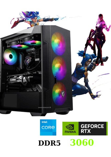 TKDEN-V13 Intel İ5-12400F 32GB Ddr5 1tbssd RTX4060 8gb Oyuncu Masaüstü Bilgisayar