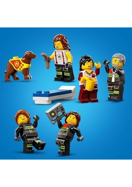 City Itfaiye Kamyonlu Itfaiye Merkezi 60414 - 6 Yaş ve Üstü Kız ve Erkek Çocukları Için 5 Mini Figür ve 1 Köpek Figürü Içeren Yaratıcı Oyun Seti, Çocuklar Için Doğum Günü Hediyesi (843 Parça) modelleri