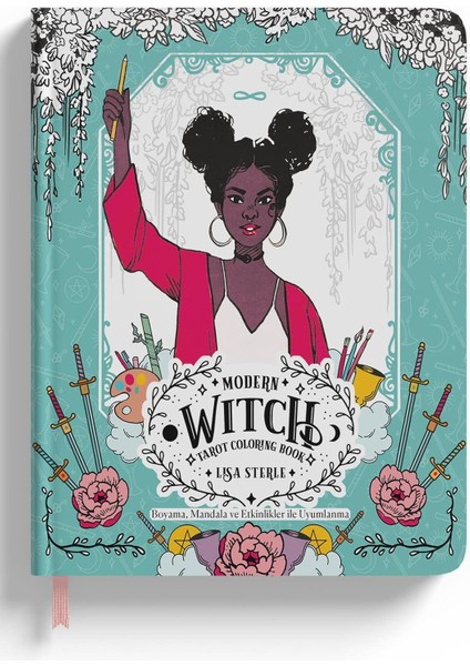 Kitap Modern Witch Tarot Coloring Book, Boyama, Mandala ve Etkinlikler ile Uyumlanma, Lisa Sterle Ekorp Kitap