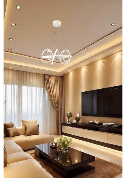 Modern Beyaz Çember Model Tek Renk LED Avize fiyatları