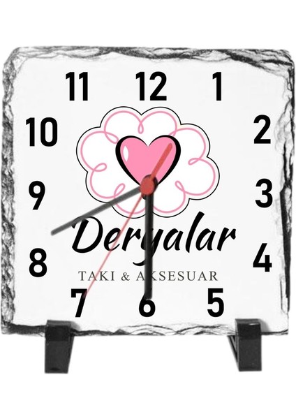 Firmalara Özel Logolu Masa Üstü Taş Saat 20 x 20 cm