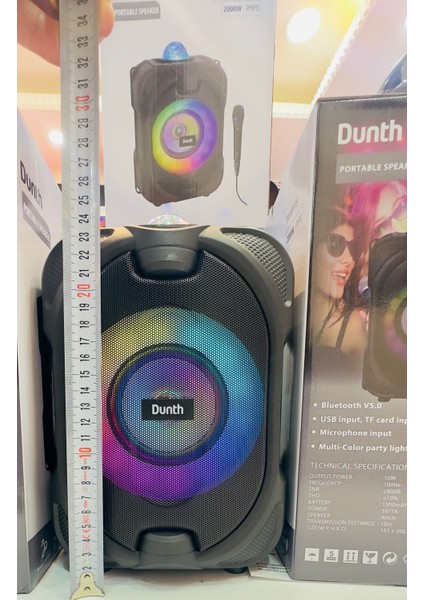 SP115 Bluetooth, Sd, Usb, Aux, Disco Led, Tws, LED Rvb, Microphone, 4inch , 10 W, 26 x 20 x 15 cm