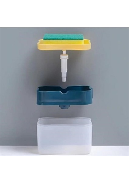 Pratik Tek Elle Kullanım Sabunluk Sünger Tutucu - 380ML Kapasiteli Mutfak Organizer