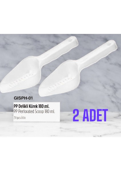 2 Adet 180 ml Şeffaf Delikli Polipropilen Kürek, Kuruyemiş Küreği, Zeytin Küreği, Bakliyat Küreği, Şeker Küreği, Tuz Küreği, Turşu Küreği, Buz Küreği, Un Küreği, Fırıncı Küreği