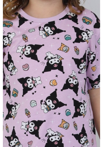 Kız Çocuk %100 Pamuk Süprem Penye Yumuşak Kumaş Terletmeyen Kısa Kollu Pijama Takımı