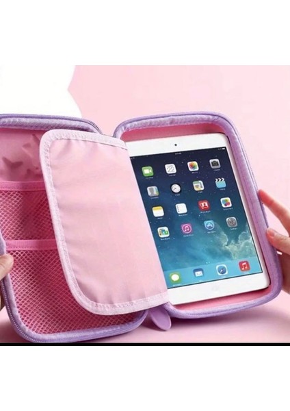 Büyük Boy 180 Kapasiteli Unicorn Kabartmalı Kalem Kutusu ve Tablet Koruyucu