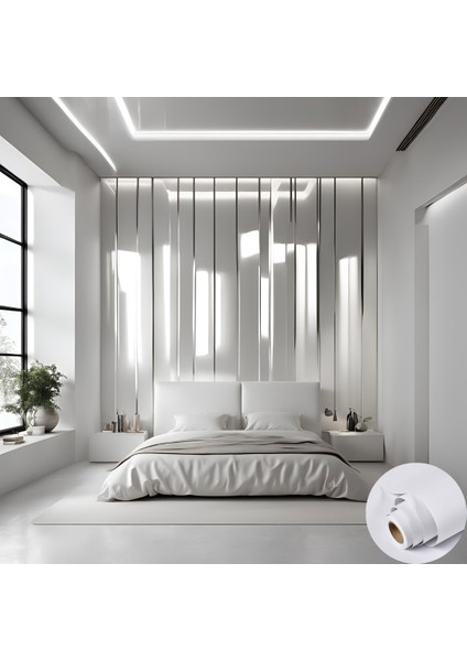 Beyaz Mat Duvar Kaplama ve Duvar Baskı Folyosu 137 x 100 cm