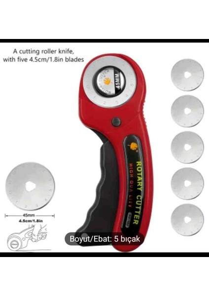 Rulet Kumaş Kesici 45mm 5 Bıçak Li fırsatları