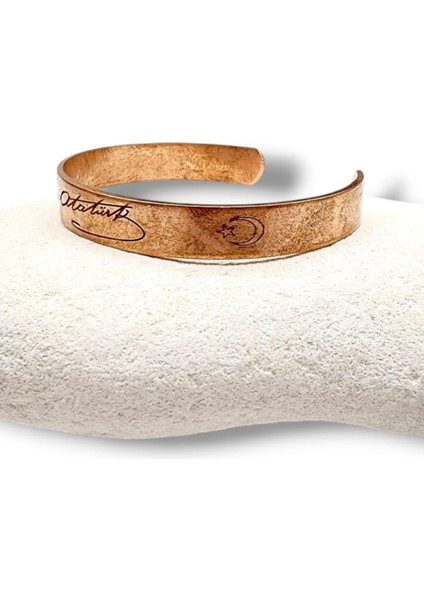 Mustafa Kemal Atatürk Imzalı Yazılı Ay Yıldız Bakır Bileklik modelleri