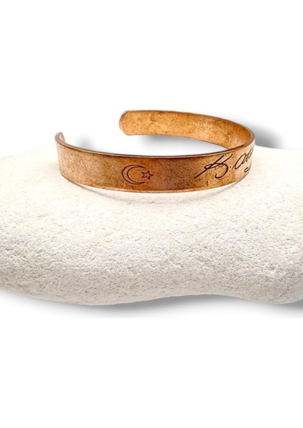 Mustafa Kemal Atatürk Imzalı Yazılı Ay Yıldız Bakır Bileklik indirimleri